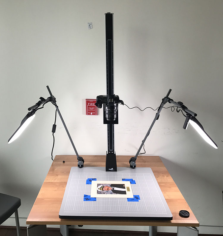 Photographic Copy Stand in Use.